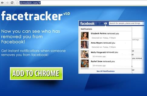The "Who Removed Me FBRemove.com" or FaceTracker Application and Website