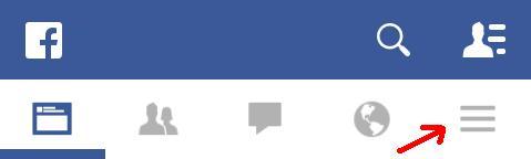 Facebook mobile menu