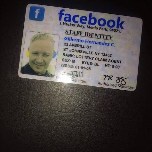 Fake Facebook Claim Agent Identification (ID) 