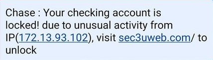 Chase Alert Text Message Scam