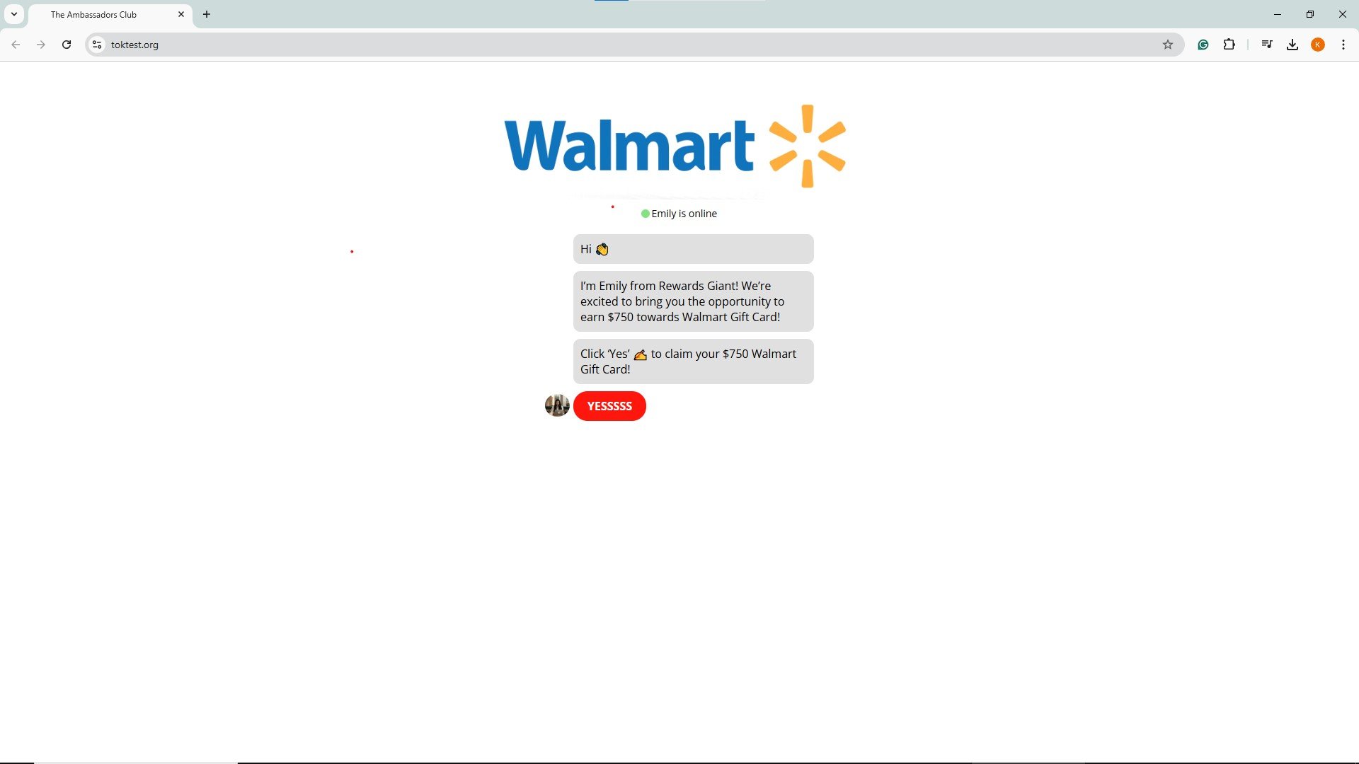 $750 Walmart Scam Reward