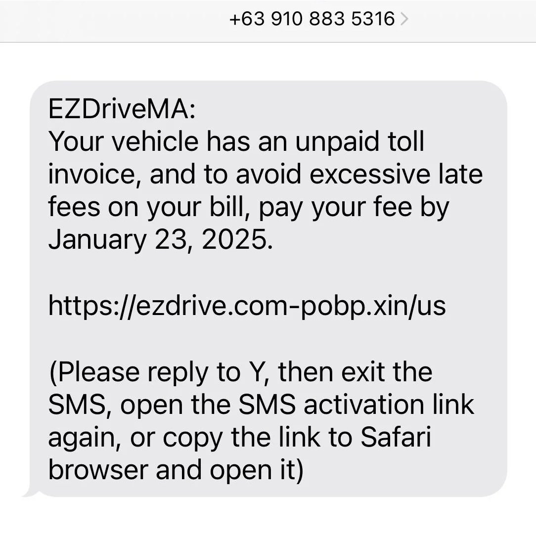 Ezdrivema Scam Text - 63 Country Code