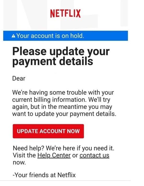 Netflix Email Scam