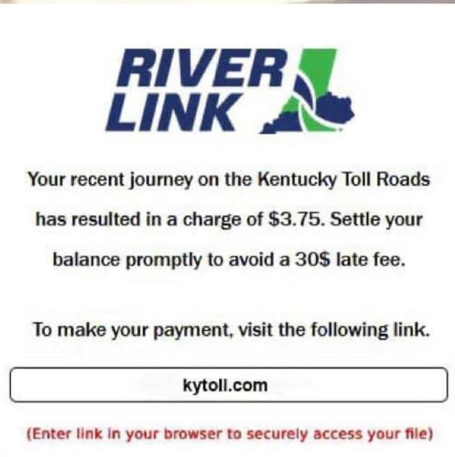 Riverlink Toll Text Scam