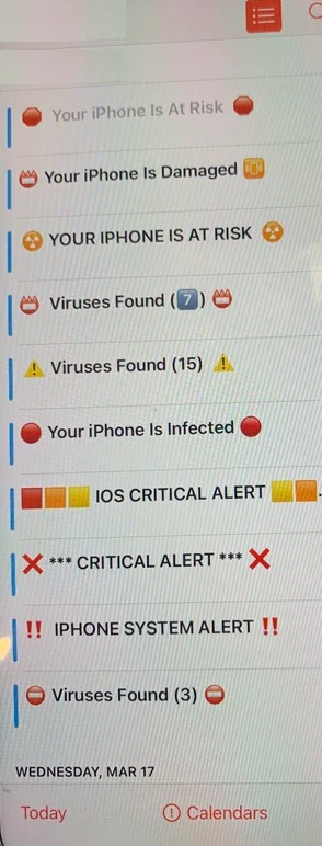 iPhone Calendar Virus Scam